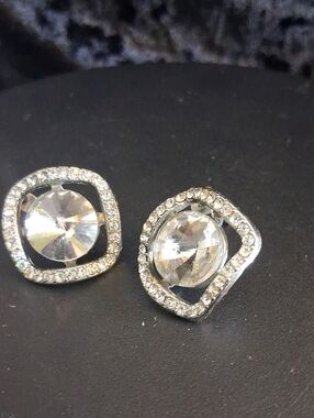 belk Clear Crystal Halo Stud Earrings - Silver